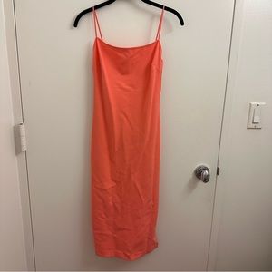 Babaton coral bodycon slit dress